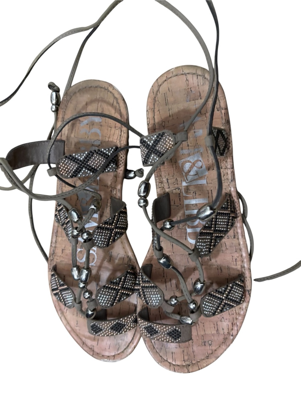 Sam & Libby Beaded Gladiator Wrap Sandals - Size 8.5 - Picture 9 of 9